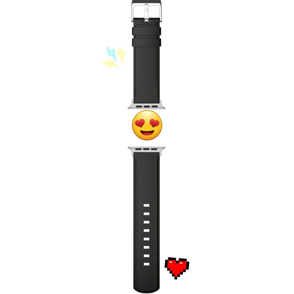 MobyFox Leather Apple Watch Band Black (1 Size Fits All Apple Watches) BRAND NEW - Picture 3 of 6